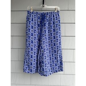 Uniqlo x Sanderson Blue Floral Rayon Wide Leg Culotte Lounge Pants Women‎ M